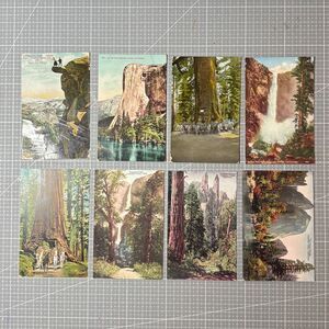 Vintage Yosemite Landmarks Postcards. (8).